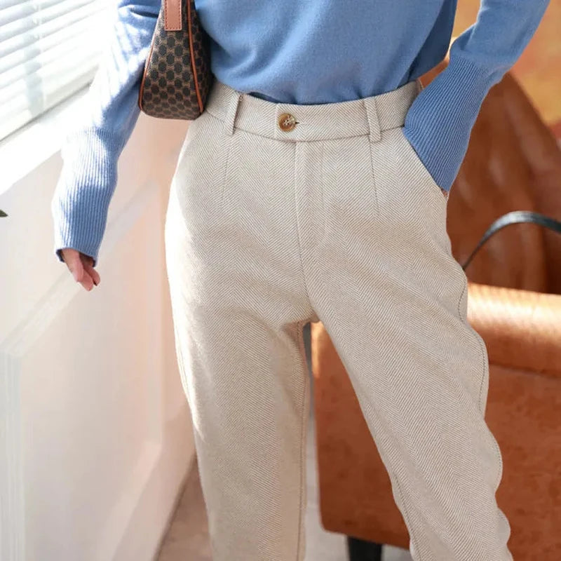 Woolen unibody Harem Pencil Pants 