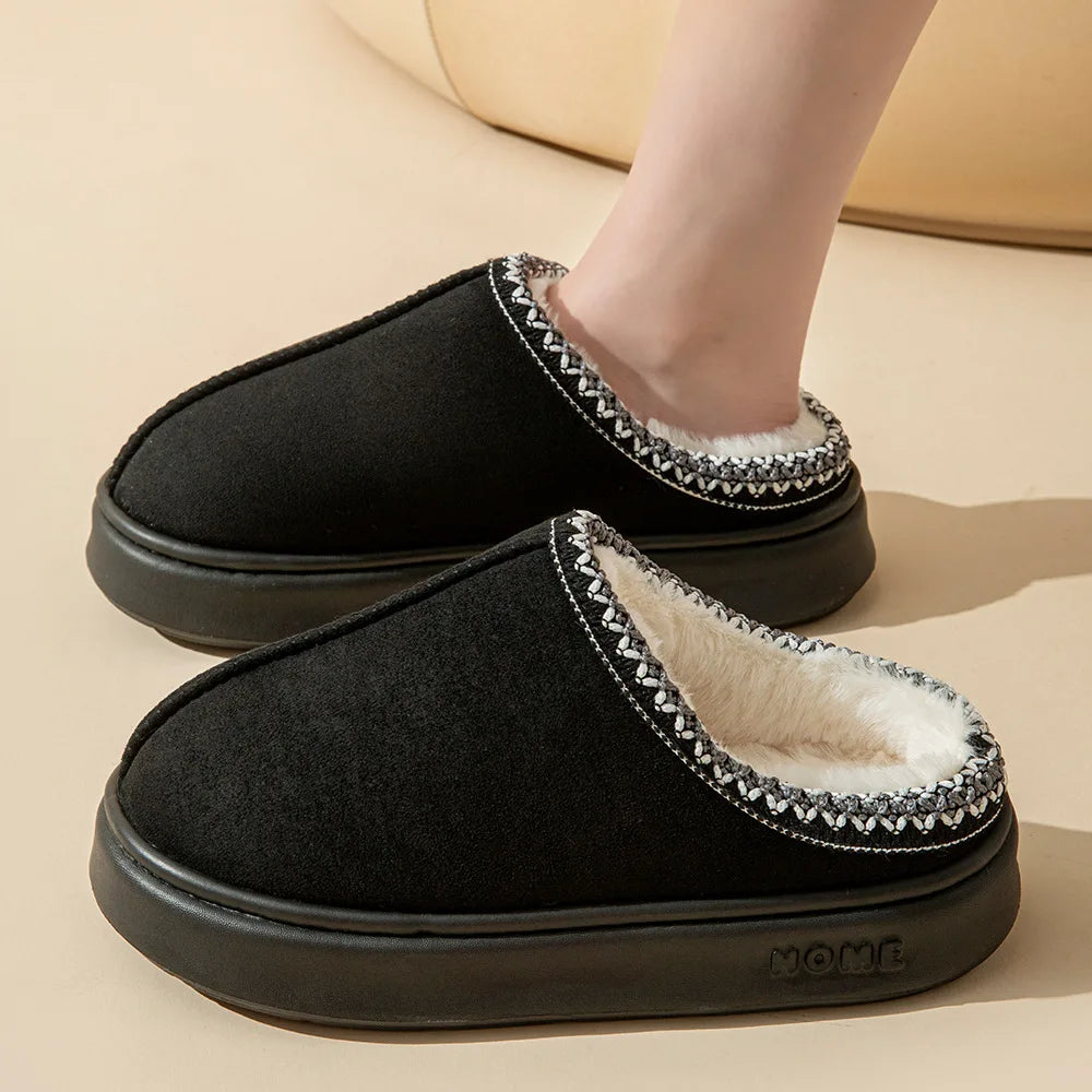 Platform Fluffy Slippers off Women House Flats 