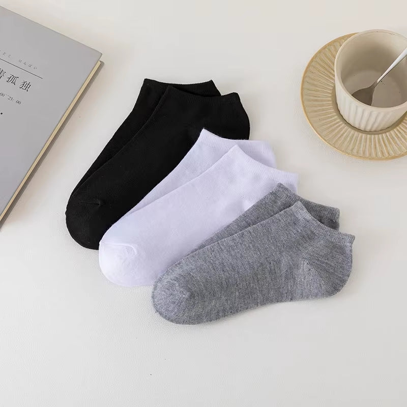 8 Pairs Men Solid Color Minimalist Ankle Socks 