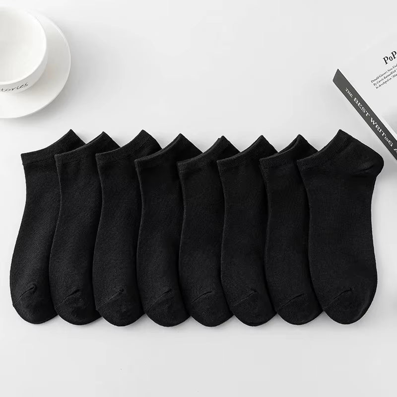 8 Pairs Men Solid Color Minimalist Ankle Socks 