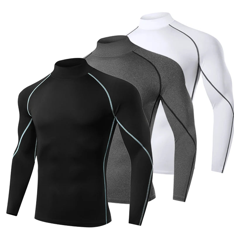 Men Running T Shirt Quick Dry Bodybuilding Sport Shirt Long Sleeve Compression Top Fitness Tight Rashgard Gym T-Shirt Men