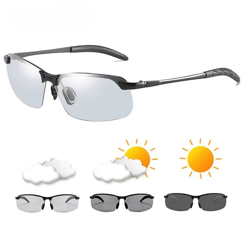 Men Photochromic Polarized Sunglasses 