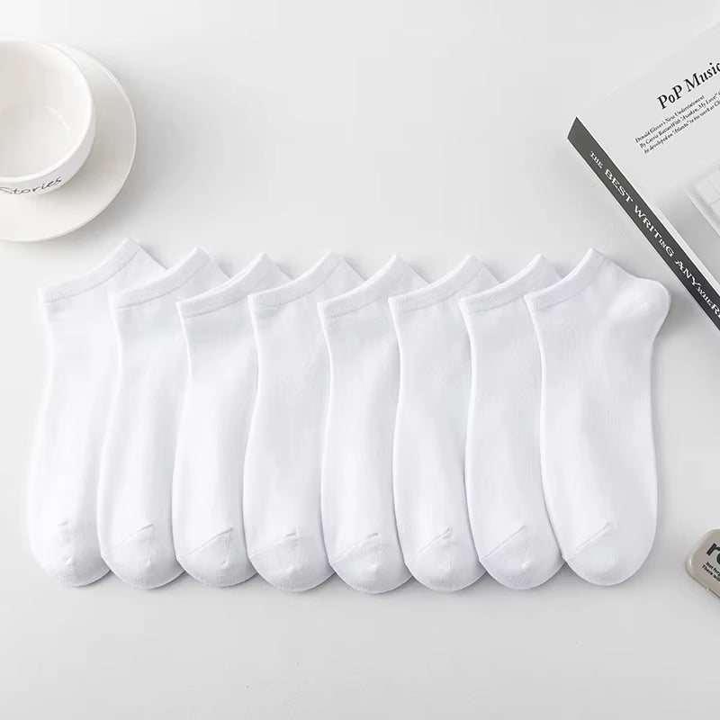 8 Pairs Men Solid Color Minimalist Ankle Socks 