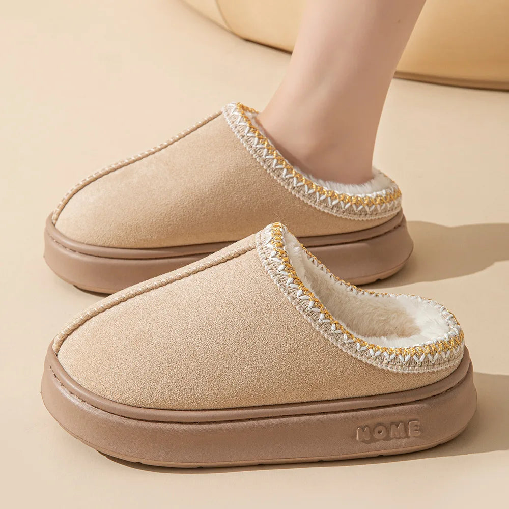 Platform Fluffy Slippers off Women House Flats 