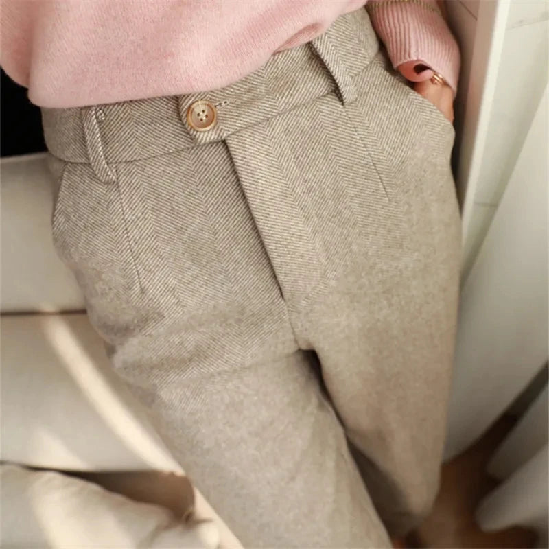 Woolen unibody Harem Pencil Pants 